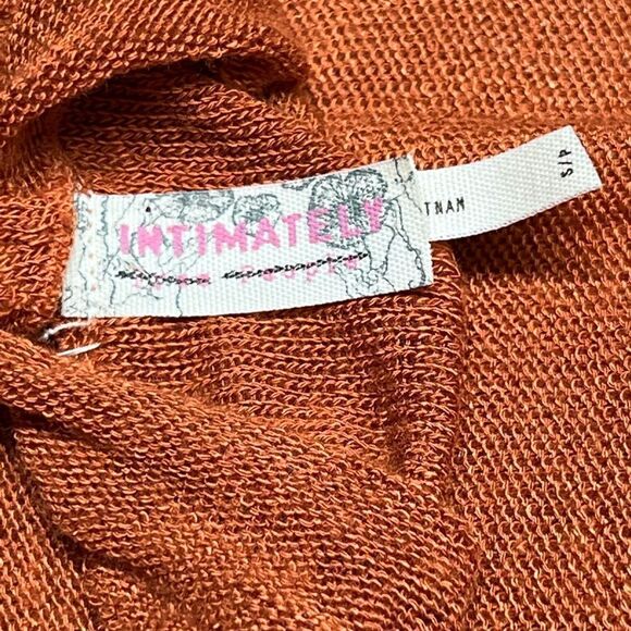 Free People Anthropologie Pumpkin Assymetrical Raw Edge Tunic Top Womens Sz S - Picture 6 of 8